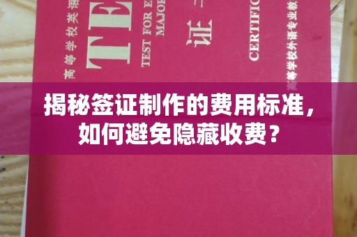 毕节揭秘签证制作的费用标准，如何避免隐藏收费？
